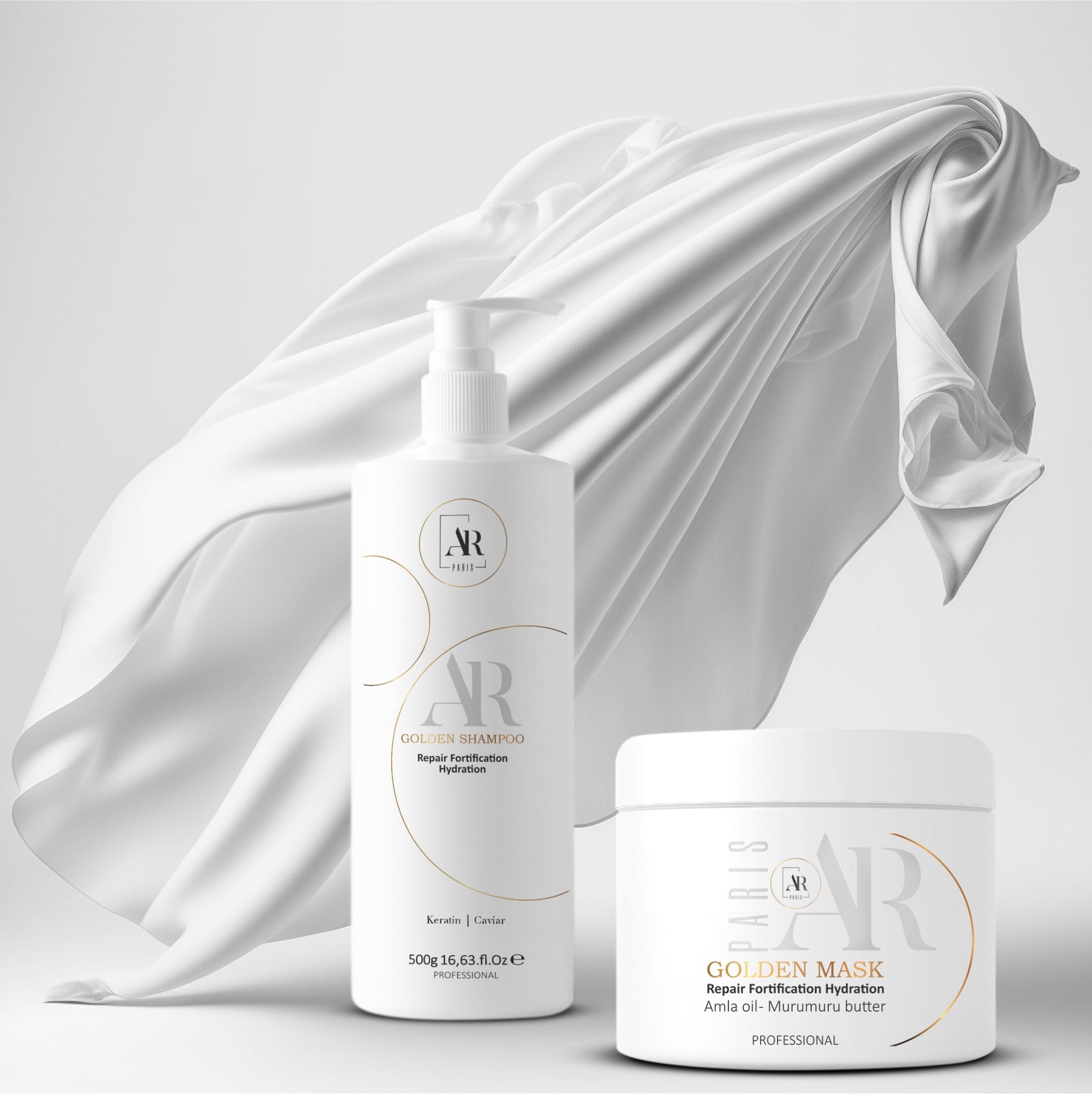 Kit Golden AR Paris shampoing et masque entretien du lissage sans sulfate