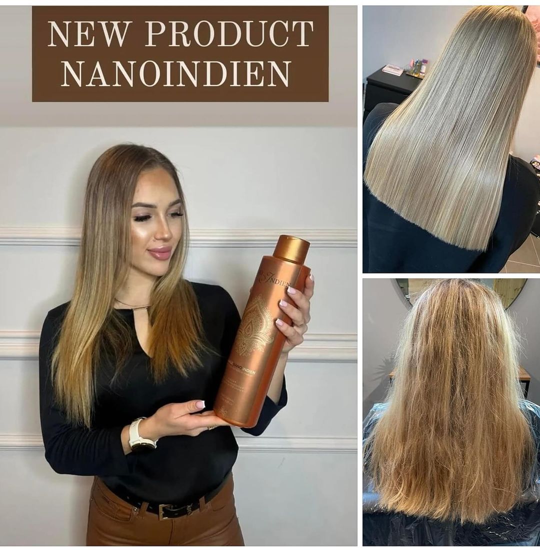 avant après lissage indien résultat cheveux lisses brilhants AR Paris