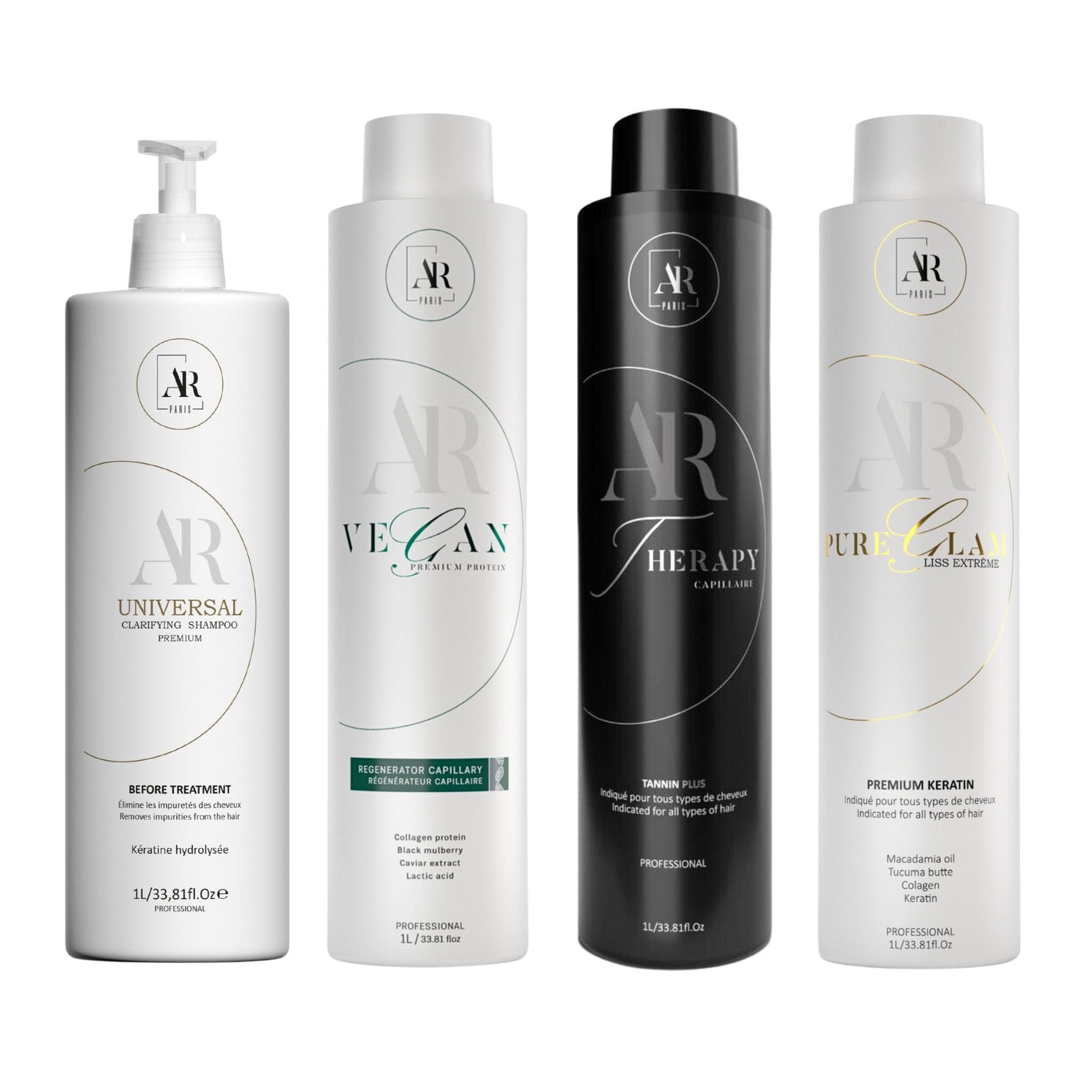 Zestaw: Tannin Therapy + Pure Glam + Vegan Protein + Shampooing Universal
