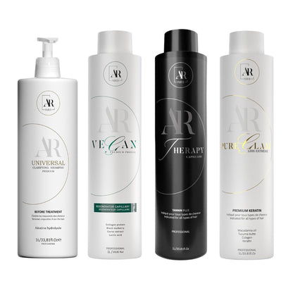 Zestaw: Tannin Therapy + Pure Glam + Vegan Protein + Shampooing Universal