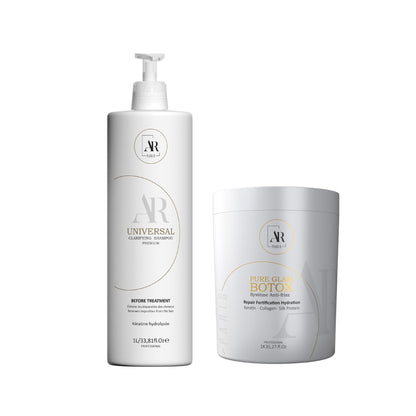 Kit Shampoing Clarifiant 1L et Soin Botox Pure &amp; Glam Organic 1KG