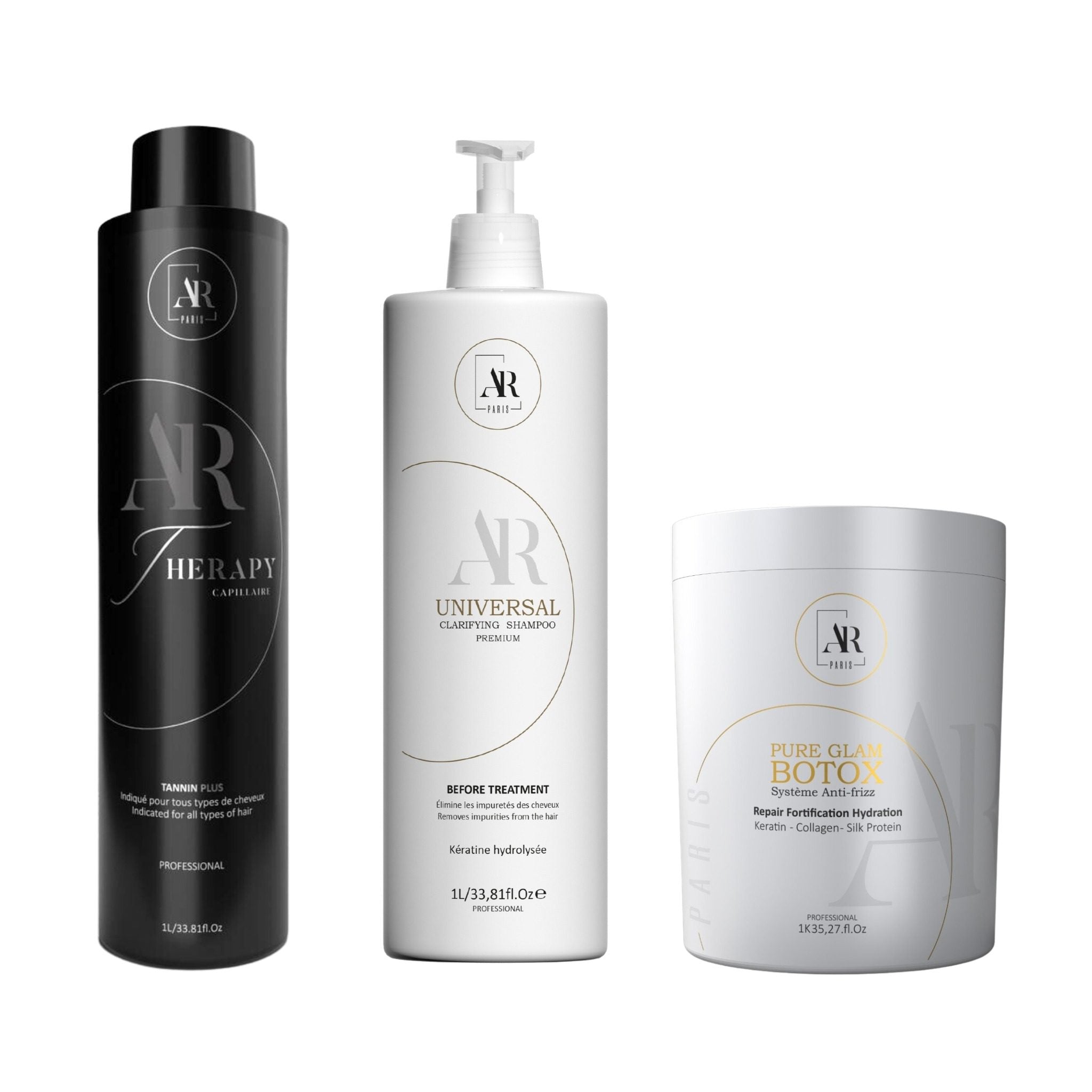 Zestaw: Tanin 1L + Botox Pure Glam Organic 1KG + Shampooing Universal 1L