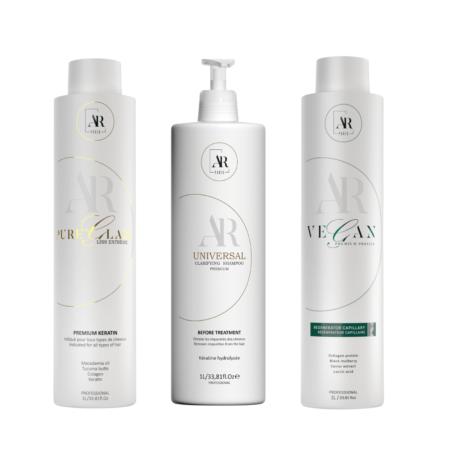 Pack: 1 Lissage Pure Glam + 1 Lissage Vegan + 1 Shampoing