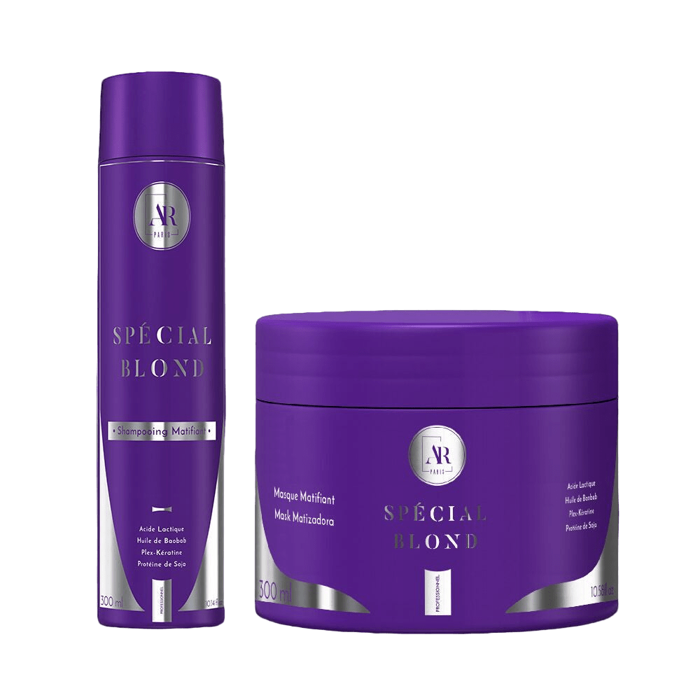 Kit Spécial Blond AR Paris shampooing et masque cheveux blonds neutralisation reflets jaunes