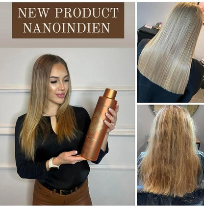 avant après lissage indien résultat cheveux lisses brilhants AR Paris