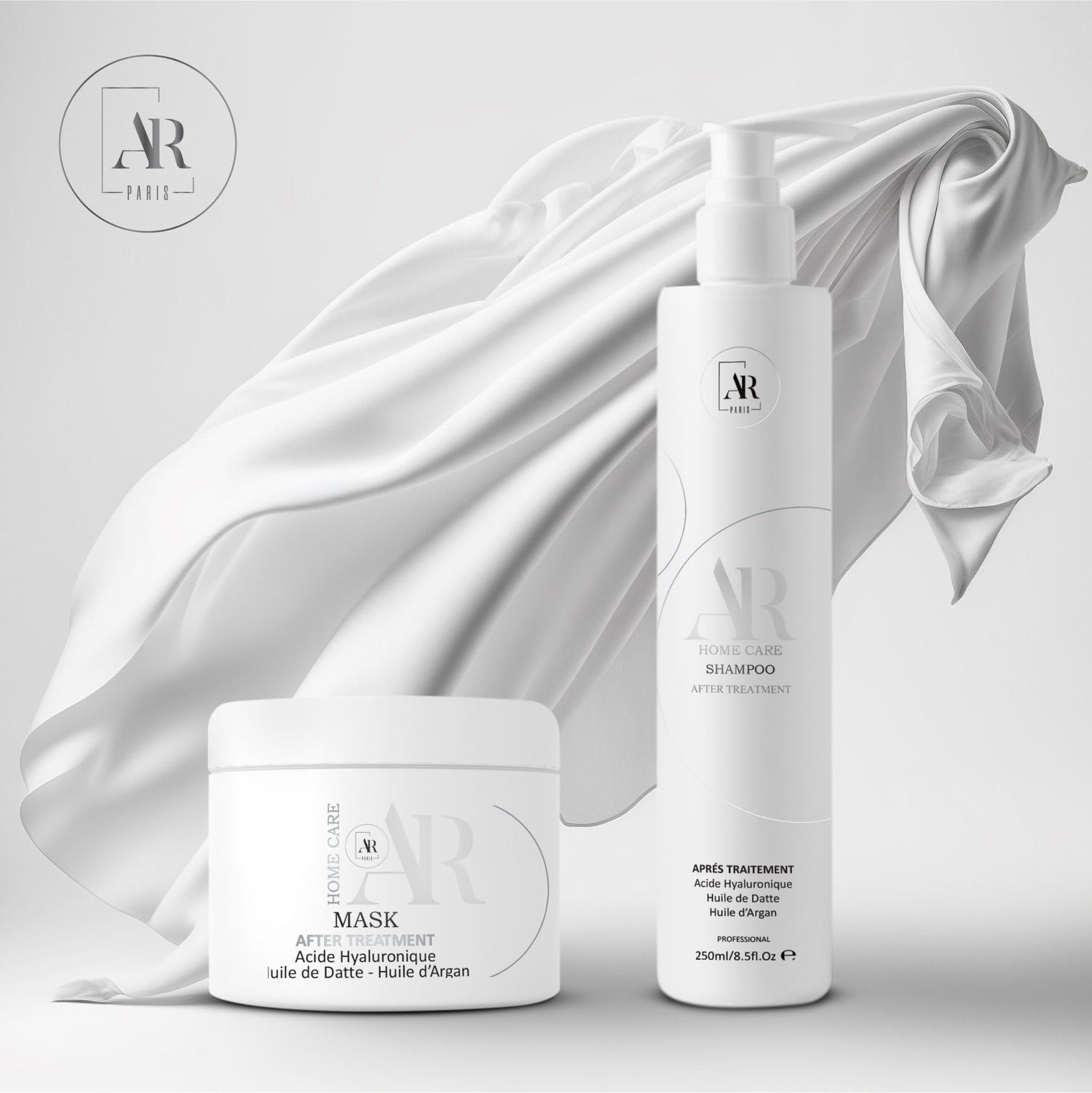 Soin entretien après lissage AR Paris shampoo et masque Home Care hydratation cheveux